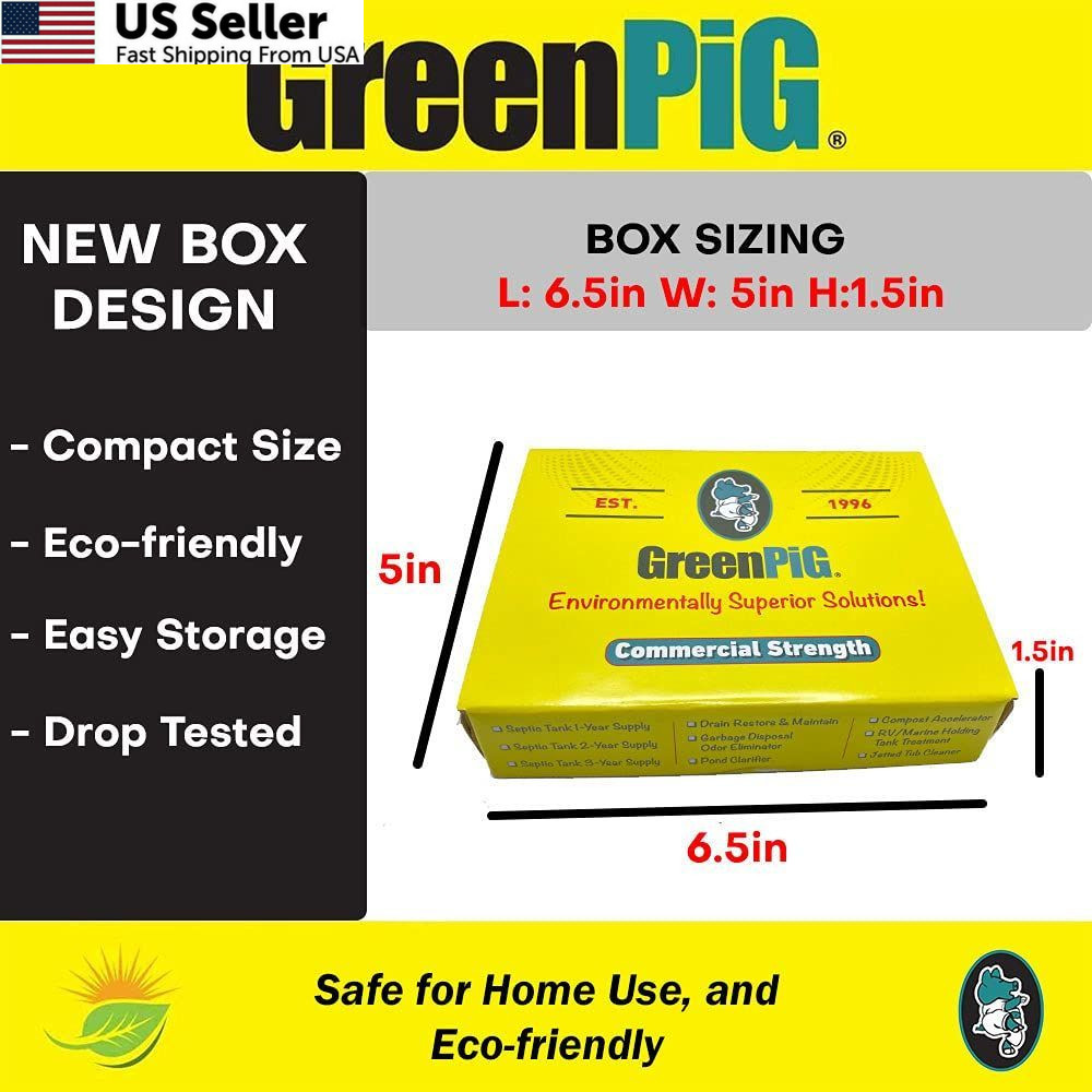 Green Pig Septic Tank Treatment Pucks – Enzyme & 18 Count (Pack of 1)