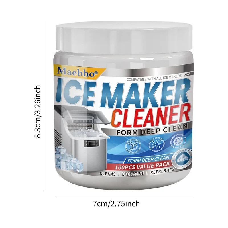 Ice Maker Cleaner Tablets 100 Pieces Deep Cleaning Descaler