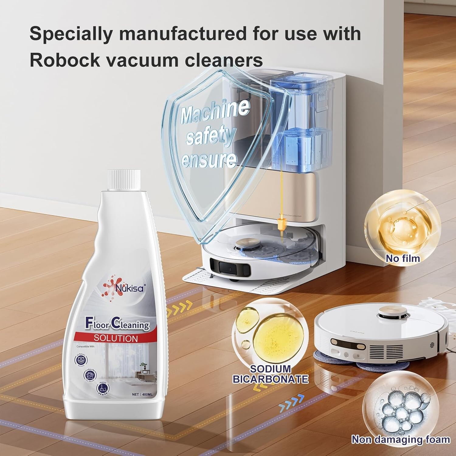 Sweet Orange Scent Floor Cleaning Solution Compatible with All Roborock cleaners