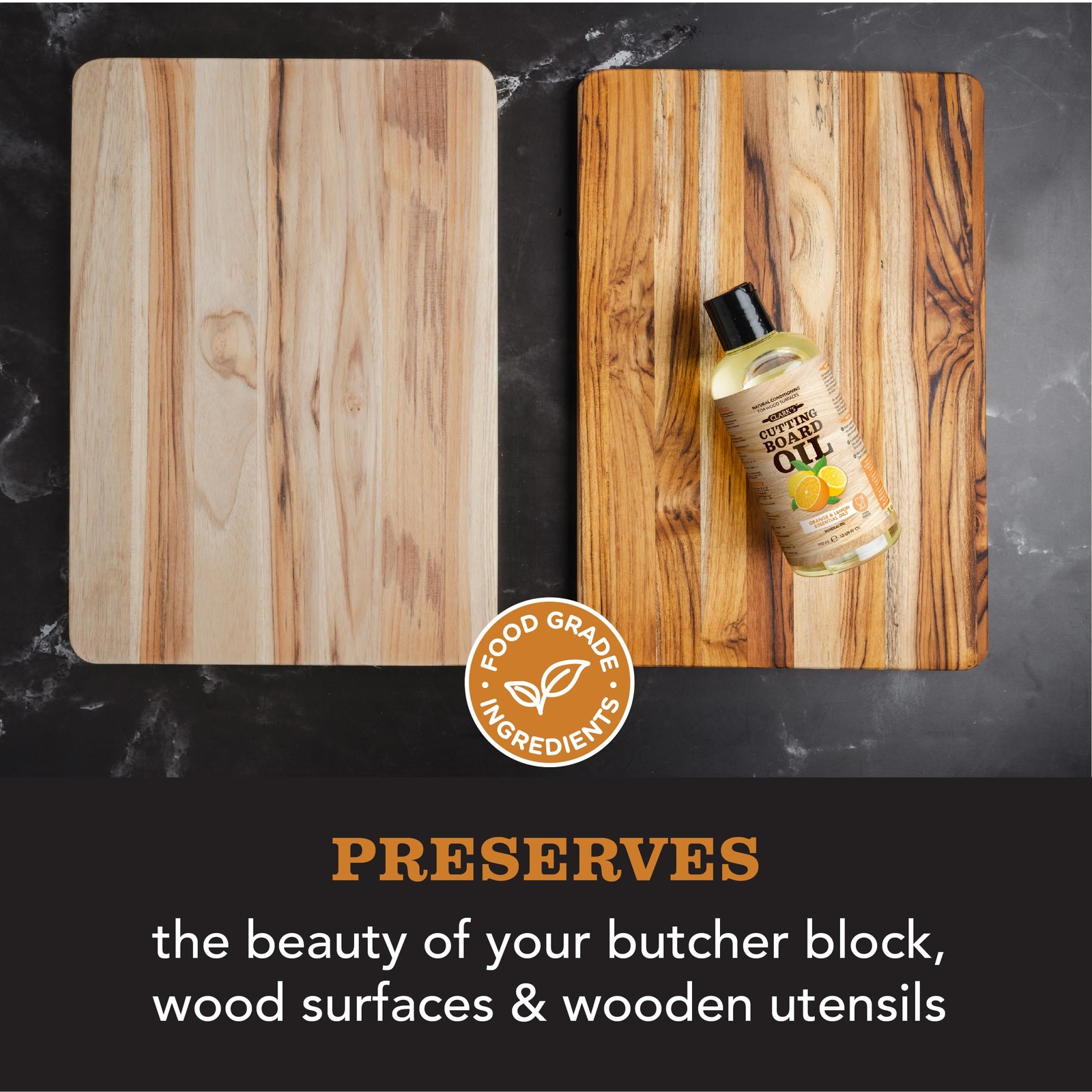Cutting Board Oil (12oz), Wood Wax (6oz) and Cleaner (12oz) Set – Food-Grade …