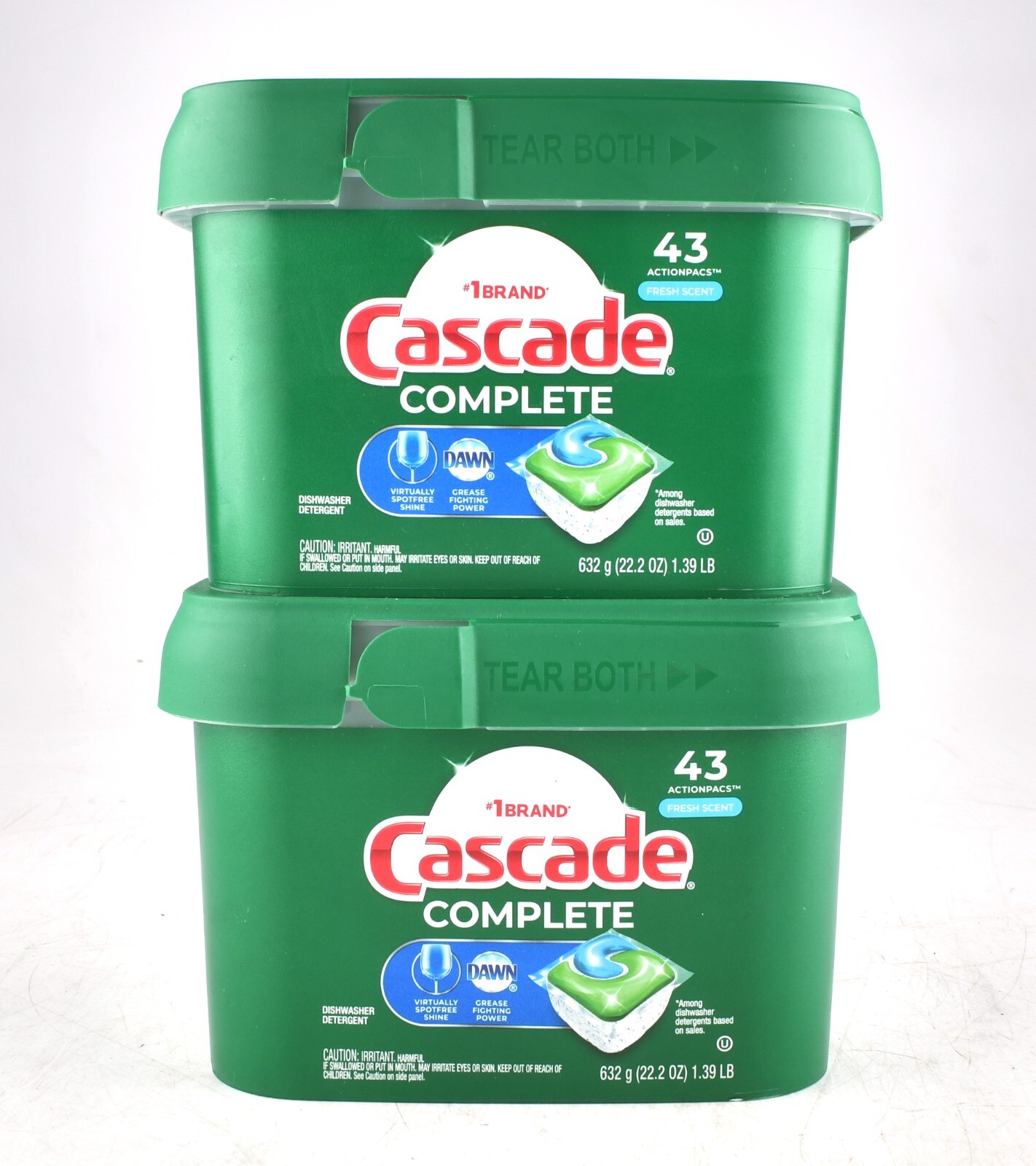 *2 x Cascade Complete Action Pacs, Dishwasher Detergent, Fresh, 43 Count