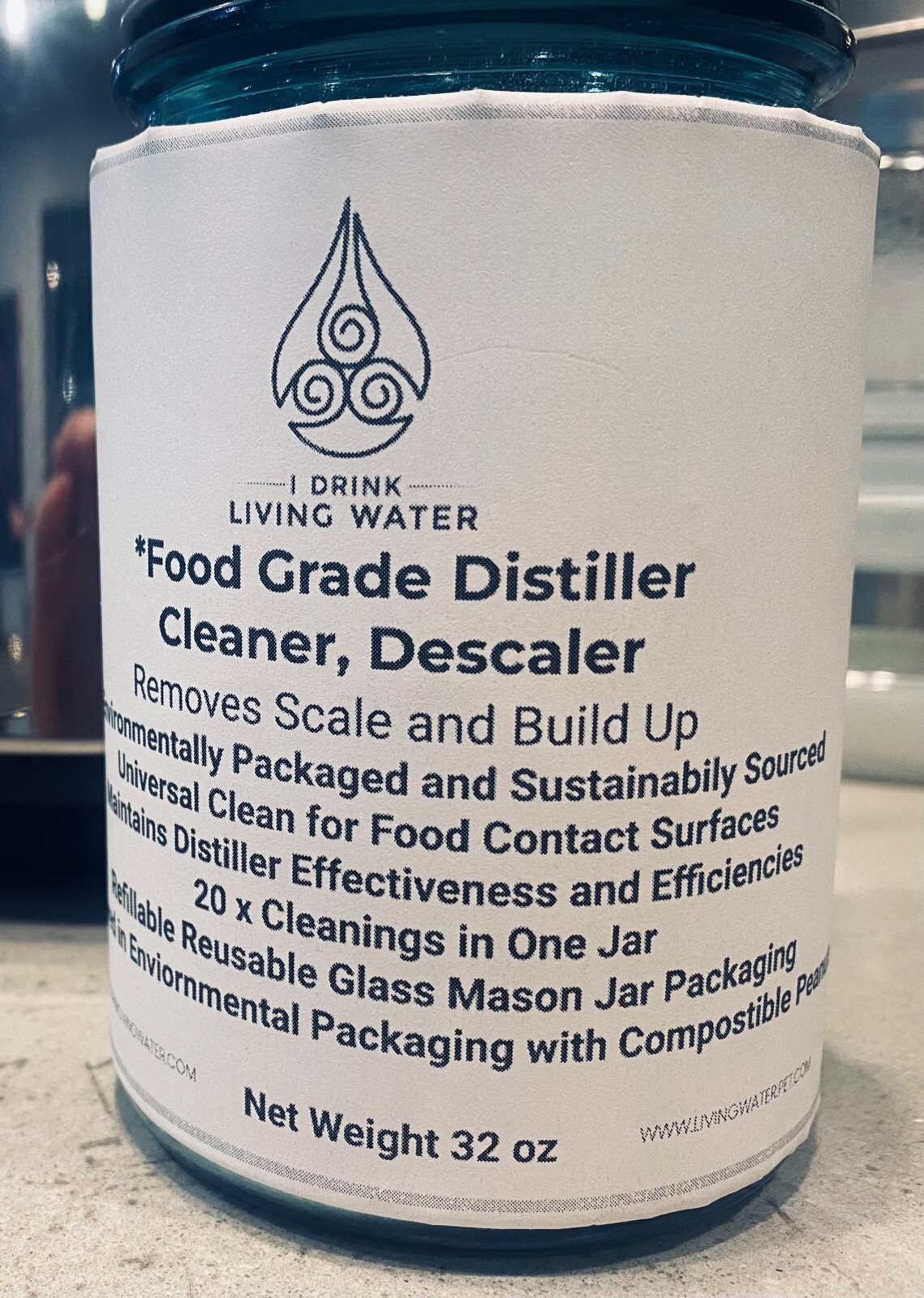 Food Safe Citric Acid Powder Cleaning for Water Distillers 2 lb Eco Mason Jar