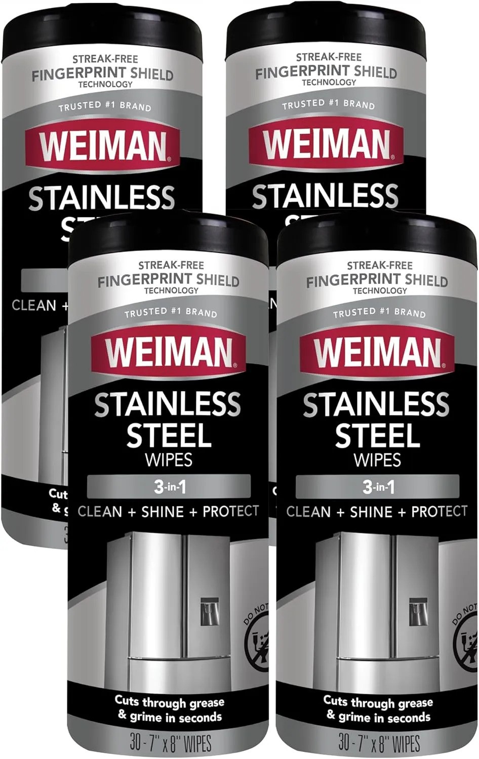 Weiman Stainless Steel Cleaning Wipes 30 Count Anti Fingerprint Appliance Polish