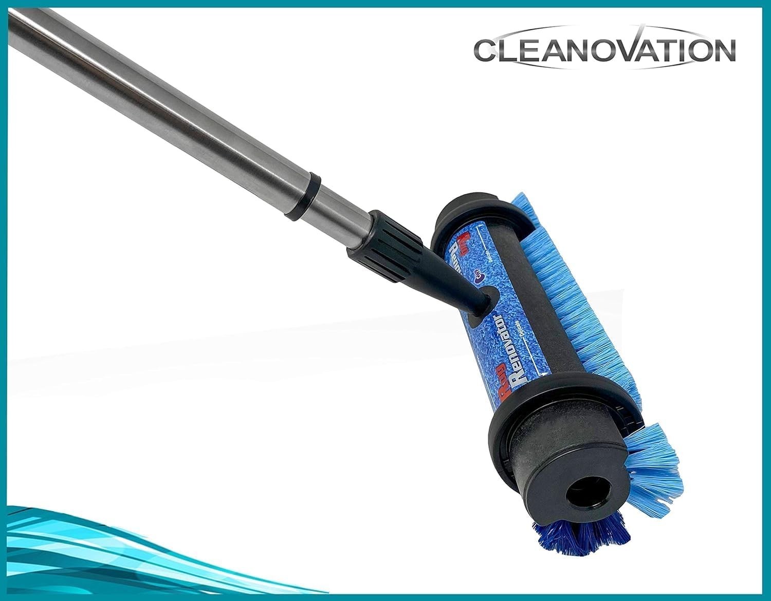 Ergonomic 2-in-1 Carpet Scrubber with Long Handle & Stain-Removing Shampoo