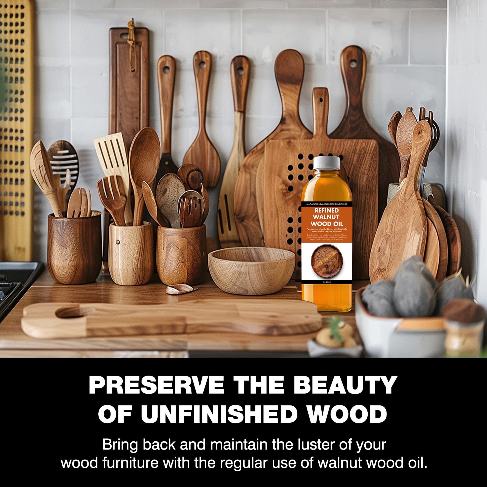 High-Performance Walnut Wood Oil Bowl Conditioner – Walnut Oil for Wood – Cle…