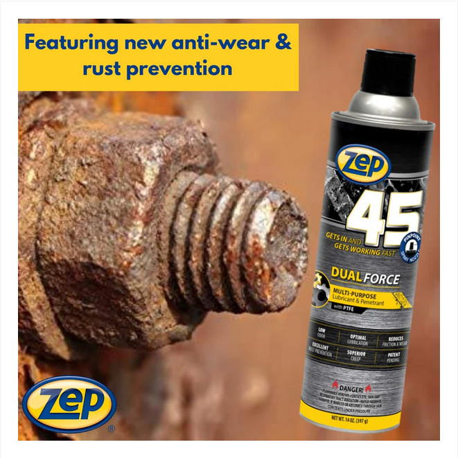 ZEP 45 Dual Force Multi Purpose Lubricant & Penetrant w/PTFE 14 oz – READ
