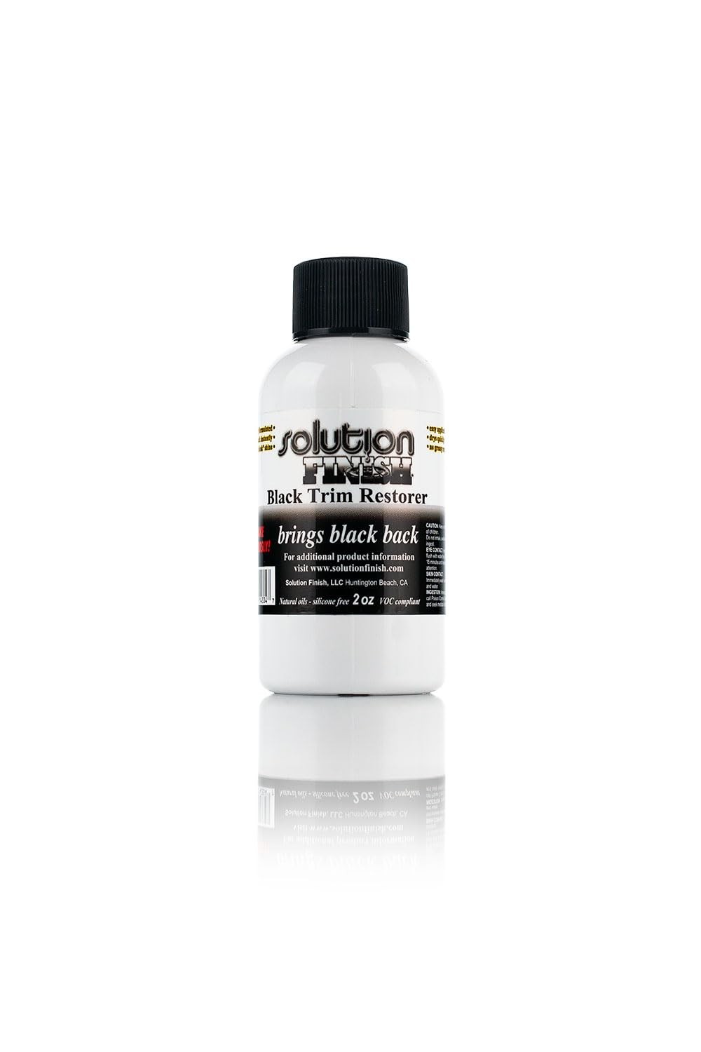 Solution Finish Black Plastic & Vinyl Trim Restorer – Car Detailing 2 oz