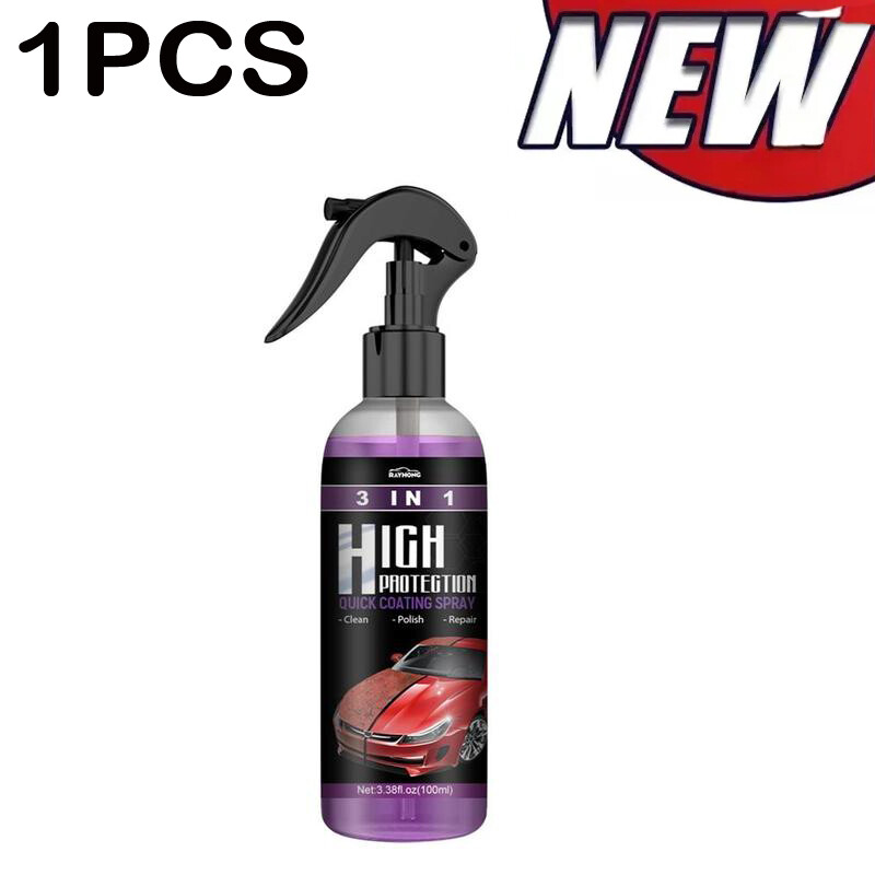3× Quick Hydrophobic 3 in 1 High Protection Car Coat Ceramic Coating Spray 100ML