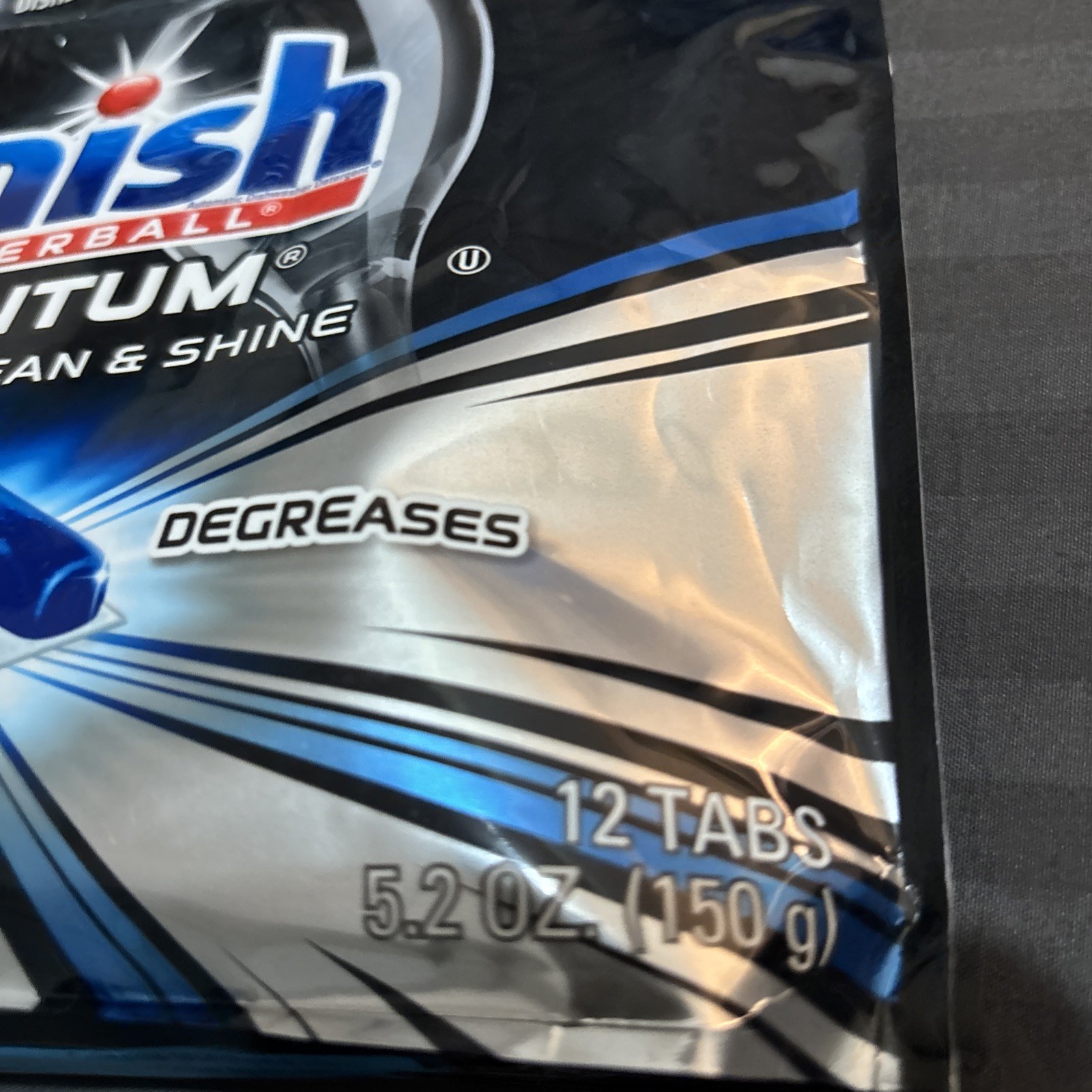 Finish Powerball 5.2 Oz Quantum Clean Shine 12 Ct Tabs Dishwasher Detergent