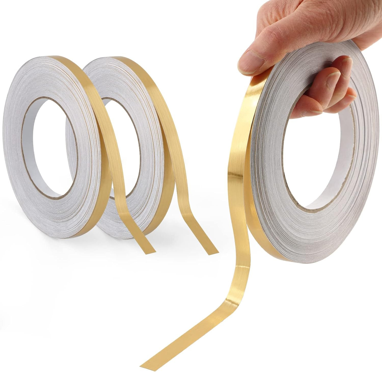 Peel and Stick Gold Metalized Polyester Mylar Film Craft Tape, Self-Adhesive Wal