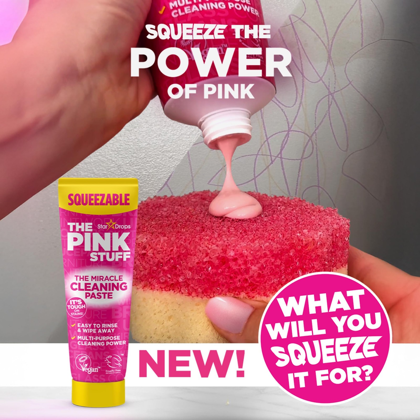 The Pink Stuff Miracle Squeezable Cleaning Paste Multi-Purpose 300g 1 Pc