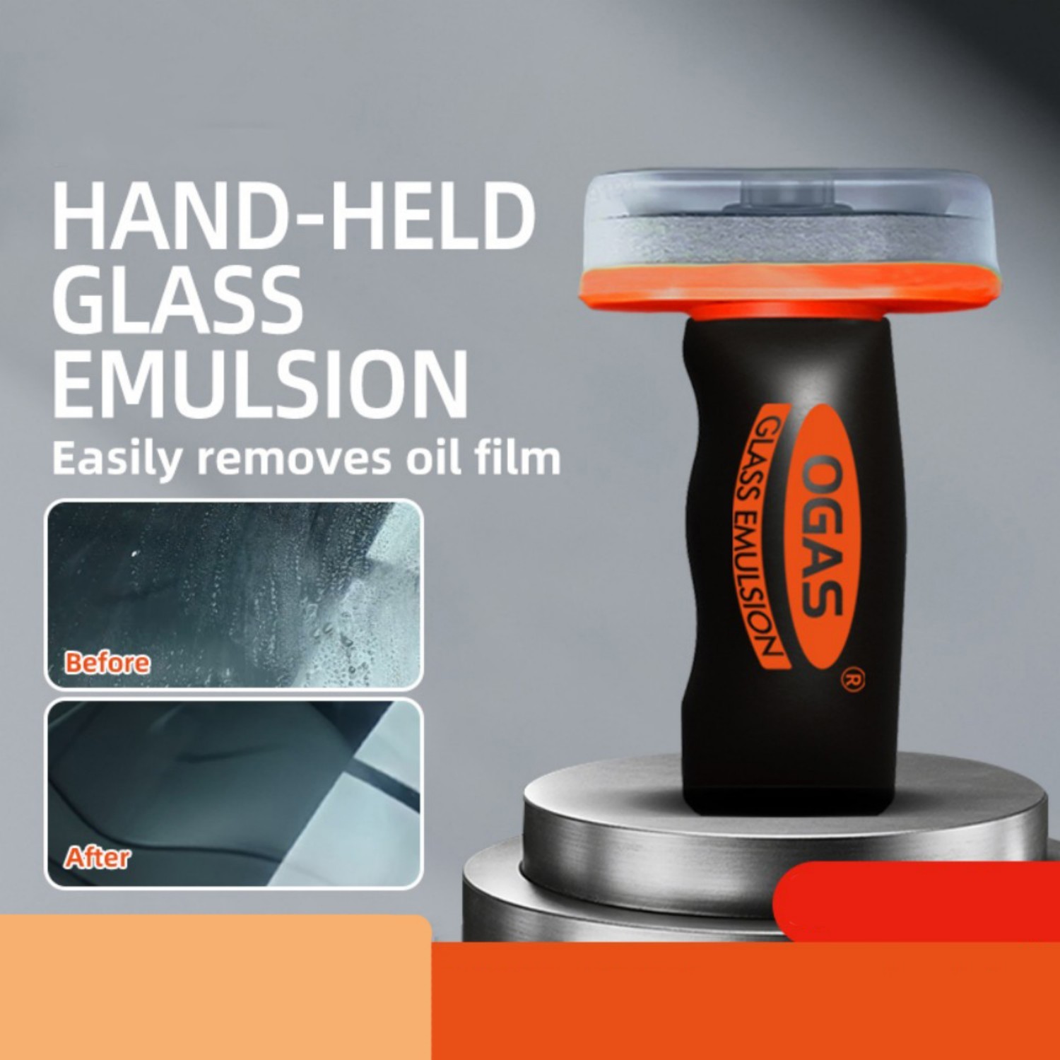 Car Glass Cleaner Windshield Oil Film Remover Roll-On Car Glass Cleaning Brush