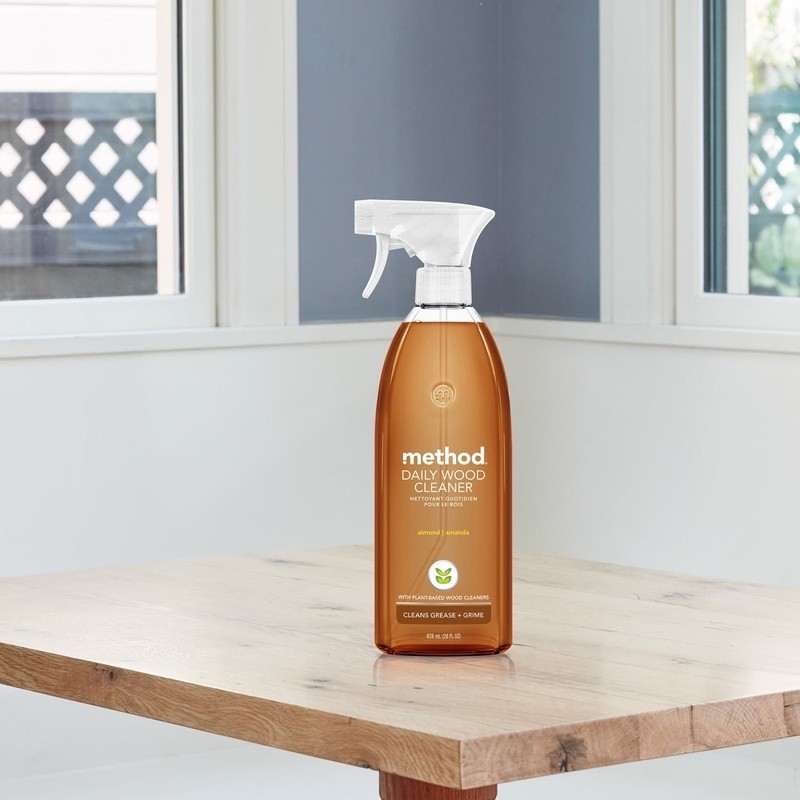 Natural Almond Wood Cleaner Spray Plant Based Dust Remover 28oz Indoor Use