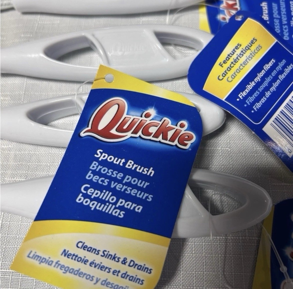 15 Count – Flexible Nylon Fibers QUICKIE Spout Brushes, Cleans Sinks & Drains