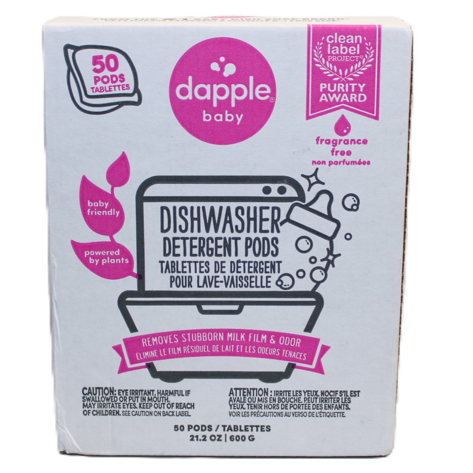 Dapple Baby Dishwasher 50 Pods Hypoallergenic Pods Removes Milk Residue Odor