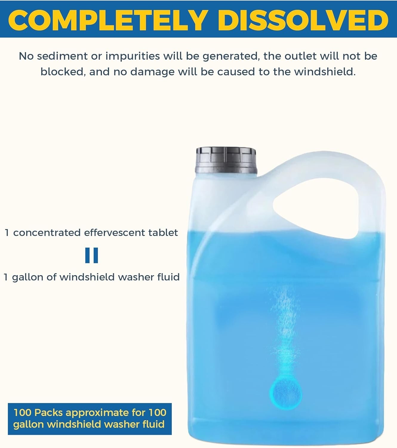 100 Piezas De Liquido Limpiaparabrisas De Automovil, Tabletas Limpias Concent…