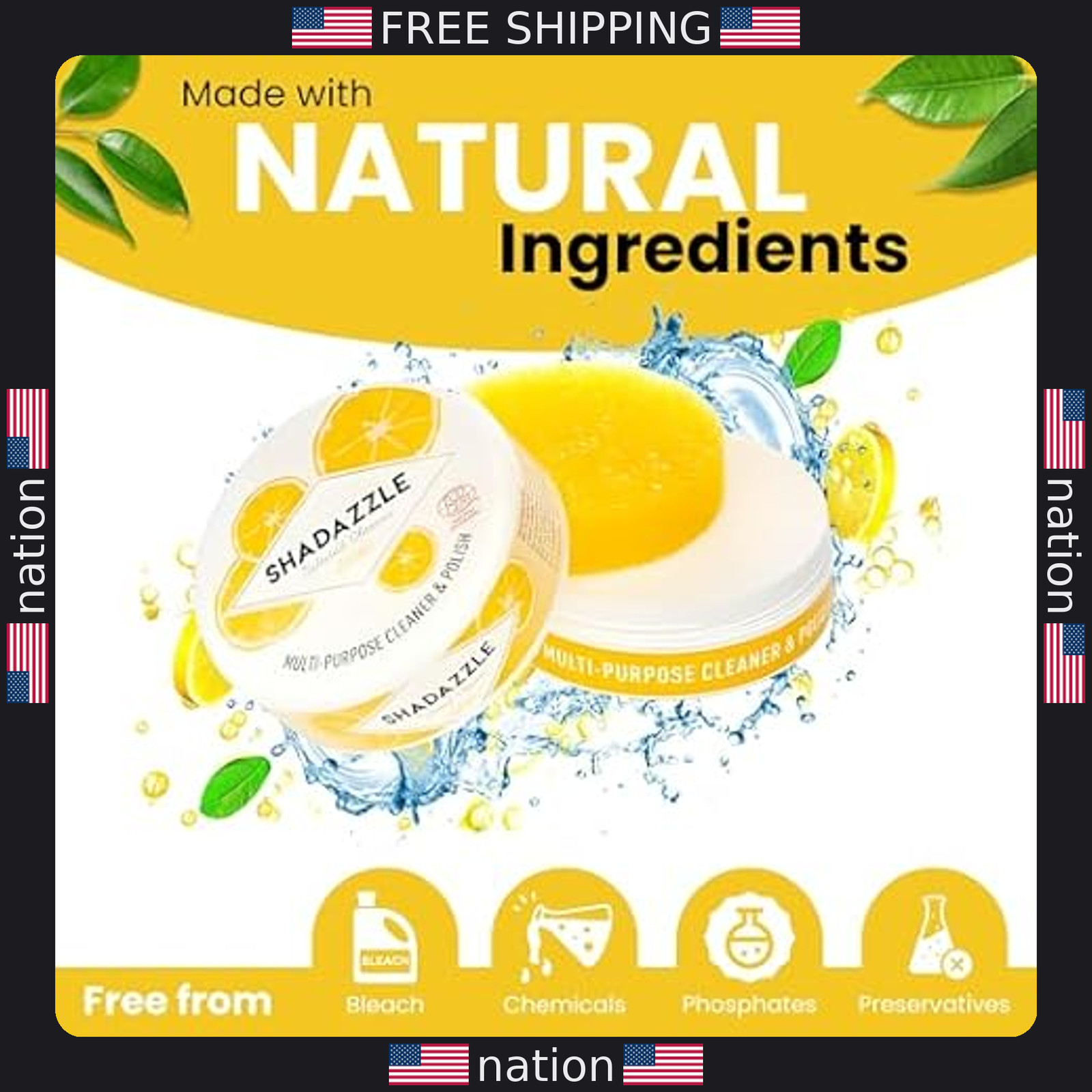 Shadazzle Eco-Friendly All-Purpose Cleaner & Polish ? Lemon Scent (1 Pack)