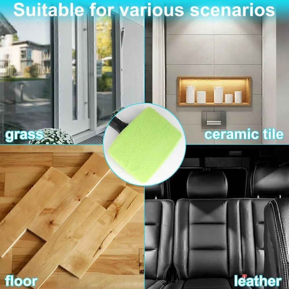 3Pcs Car Windshield Cleaning Tool Interior Glass Window Cleaner Wand Brush Pad