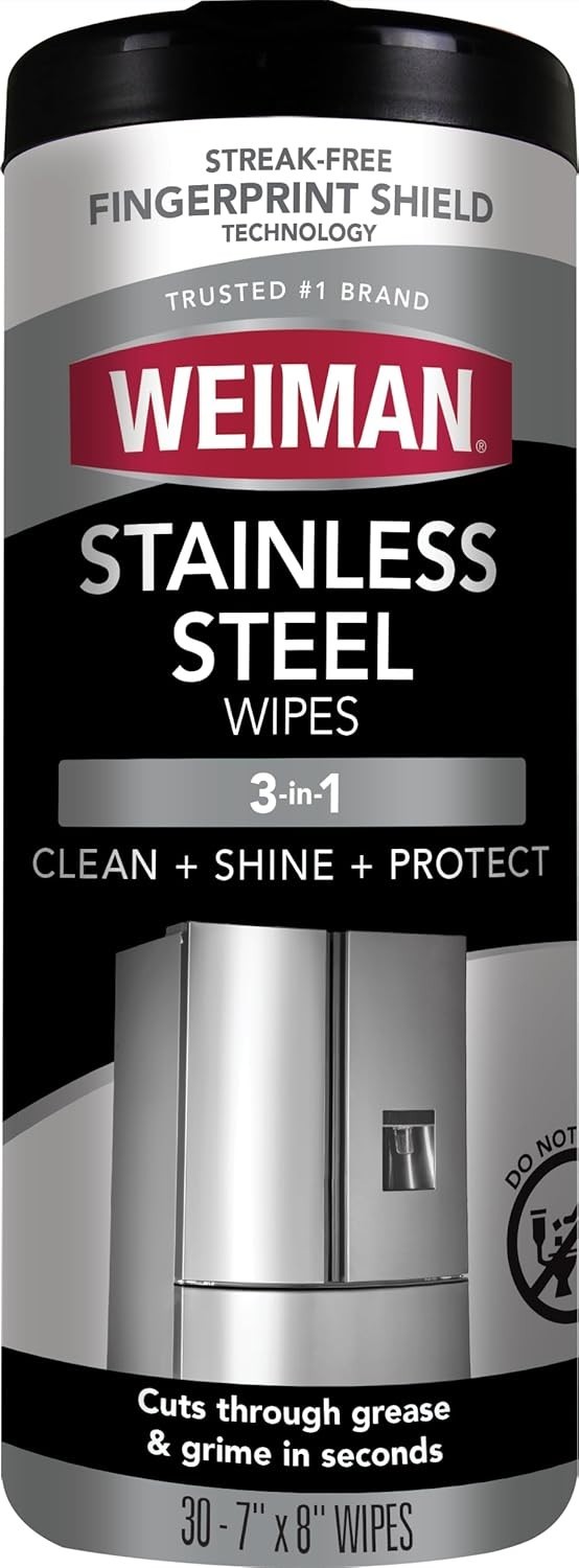 Stainless Steel Polish Wipes – 30 Count for Dirt and Grease Removal, Unscented
