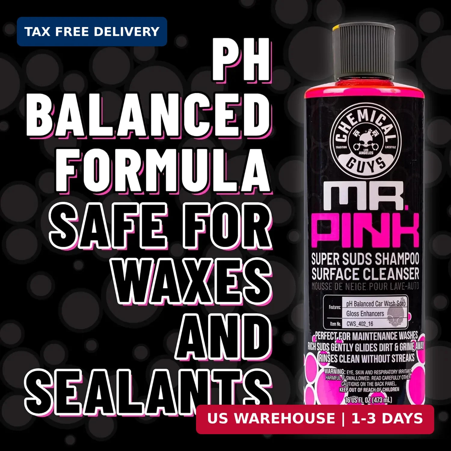 Chemical Guys Mr. Pink Car Wash Soap – 16 oz Super Suds Foaming Car Wash Soap