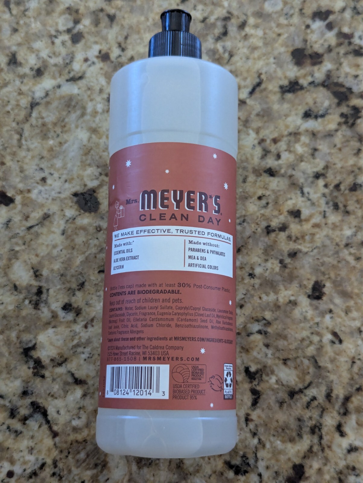 Mrs. Meyer’s Clean Day Dish Soap, Gingerbread Scent, 16 Ounce Bottle