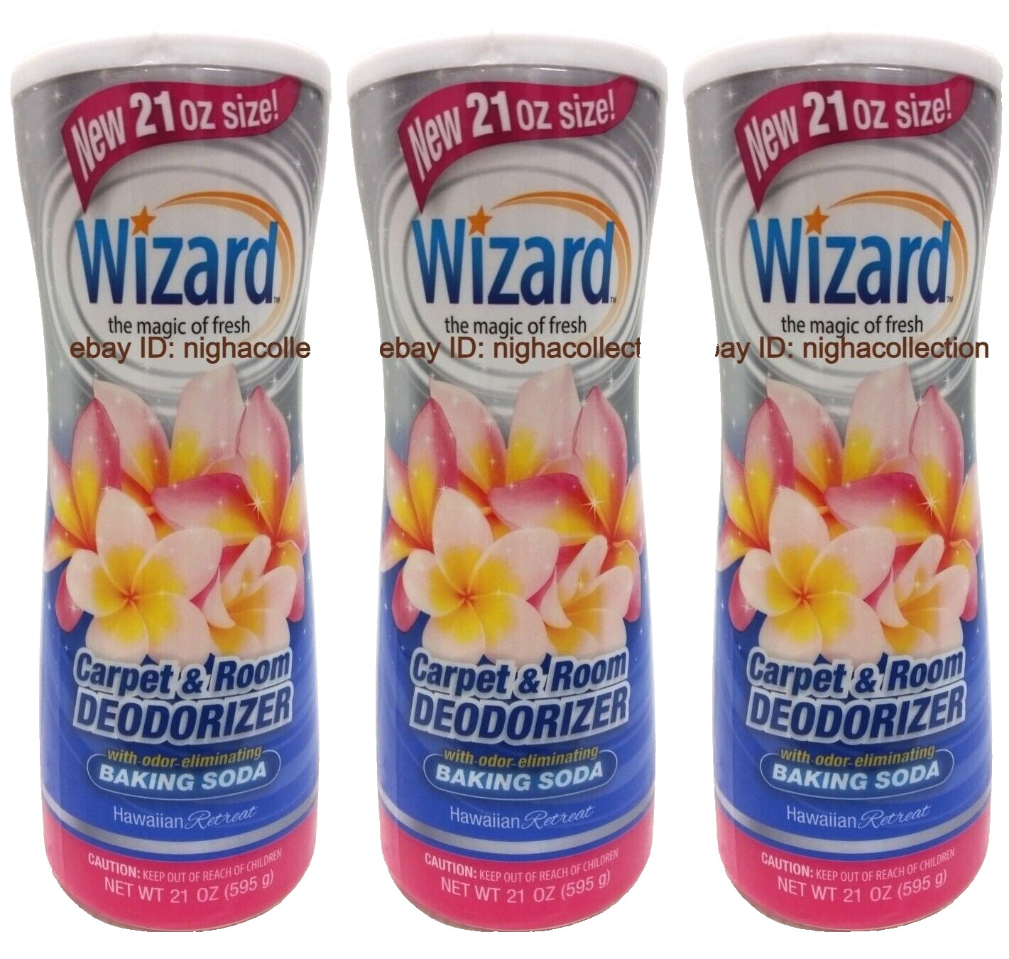 ( Lot 3 ) Carpet & Room Deodorizer Hawaiian Retreat w/ Baking Soda 21 oz Each