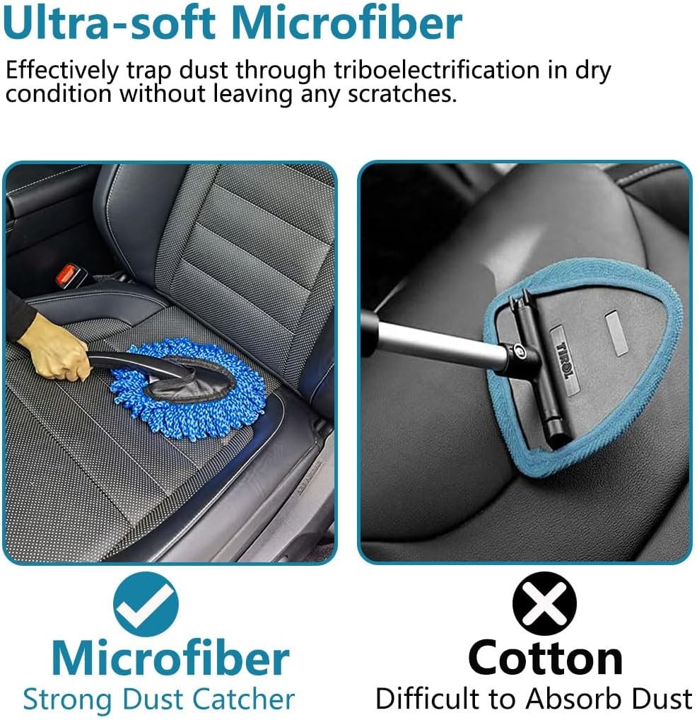 1 PC Super Soft Microfiber Car Duster Brush, Premium Auto Dashboard Exterior & I
