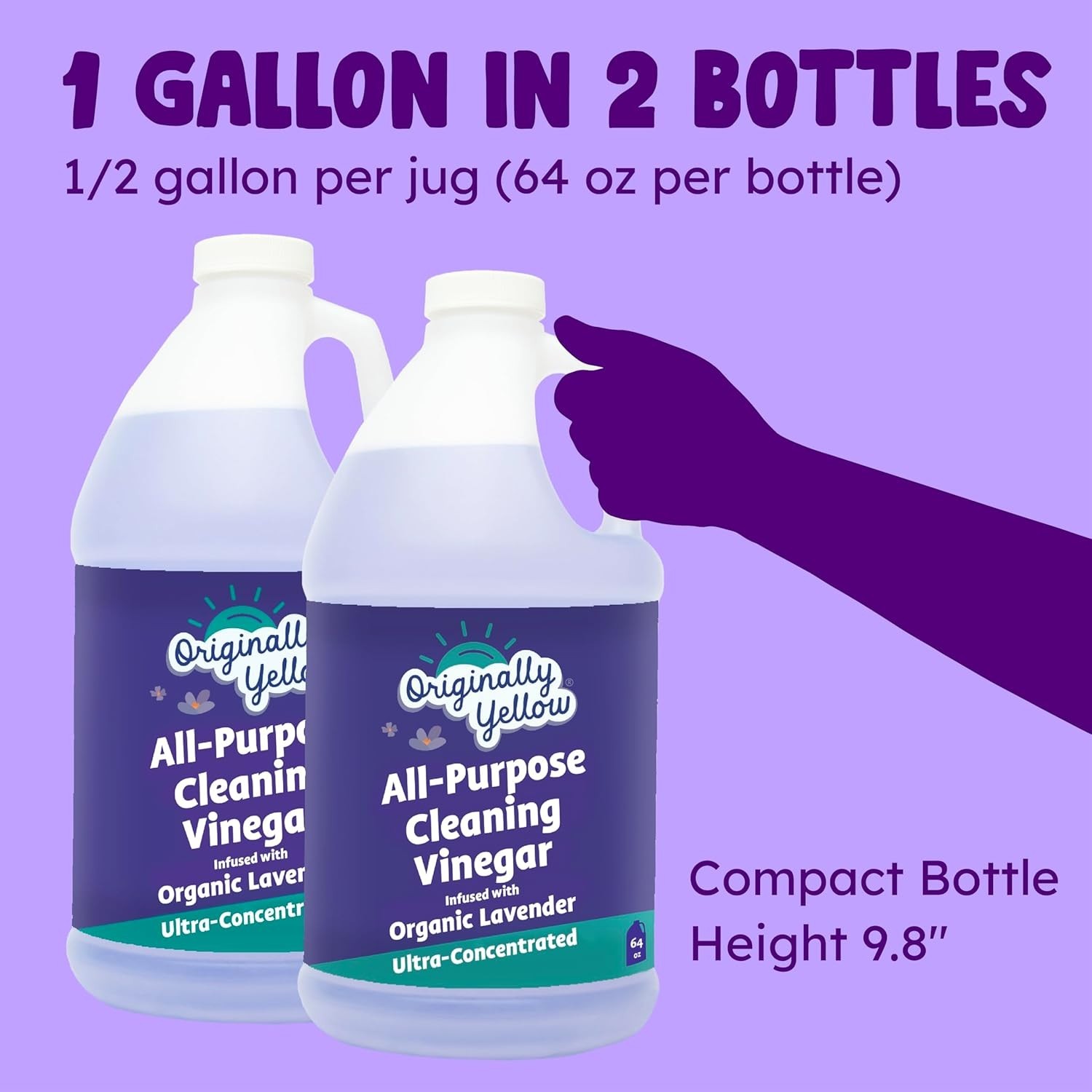 Originally Yellow Lemon Vinegar For Cleaning Purpose | USA Made All Purpose Clea