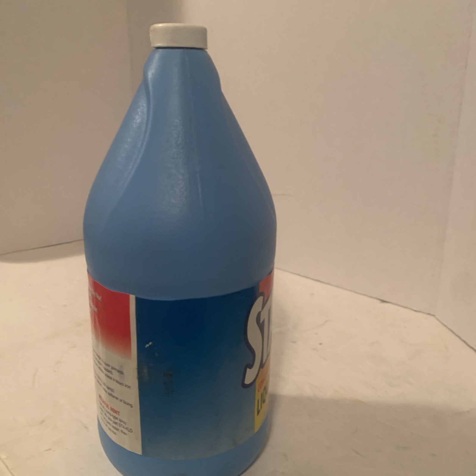 Sta-Flo Liquid Starch 64 Oz Discontinued Blue Container 90% Full