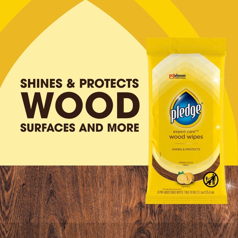 Wood Wipes Lemon Scent Cleaner Polish Protects Removes Dust 24 Count 6 Pack New