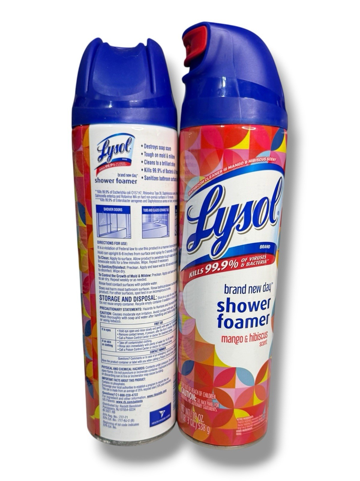 2 x Lysol Brand New Day Mango Hibiscus Scent Shower Foamer 19oz EA