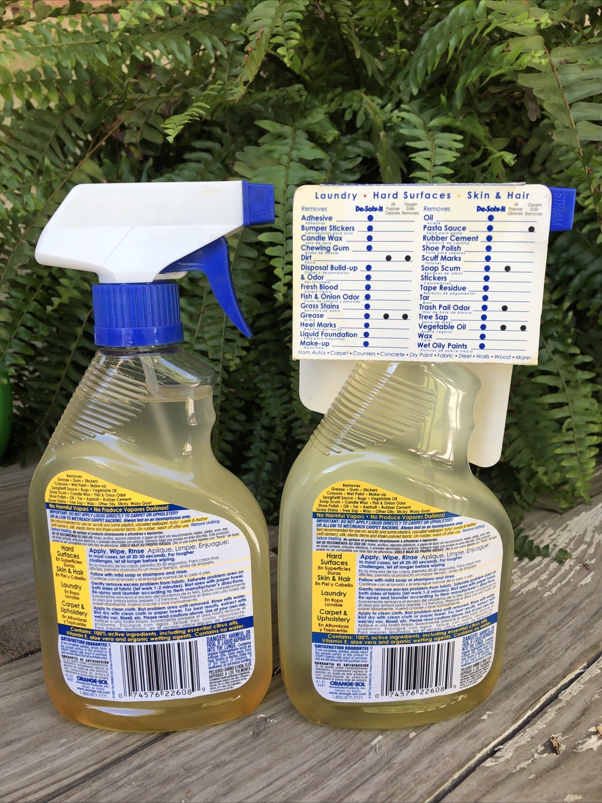 2x De-Solv-It Citrus Solution Spray Bottles 12.6 Removes Oily Waxy Messes 2007