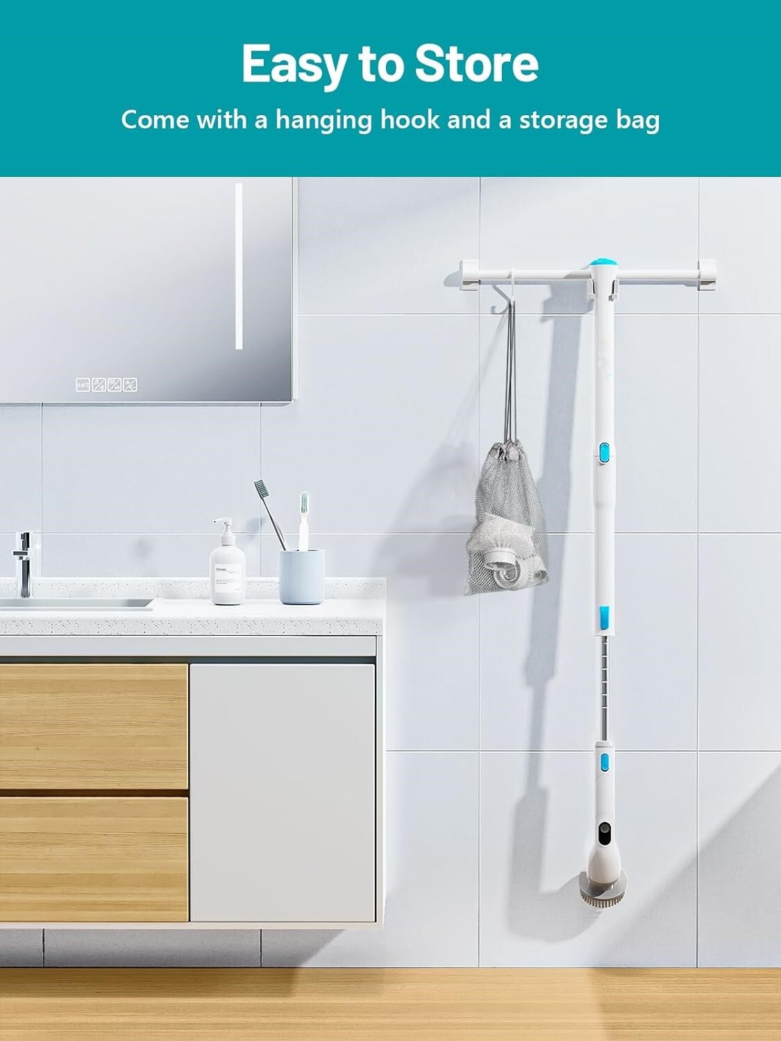 Electric Spin Scrubber, Shower Scrubber Cordless Cleaning Brush Full-Body IPX7