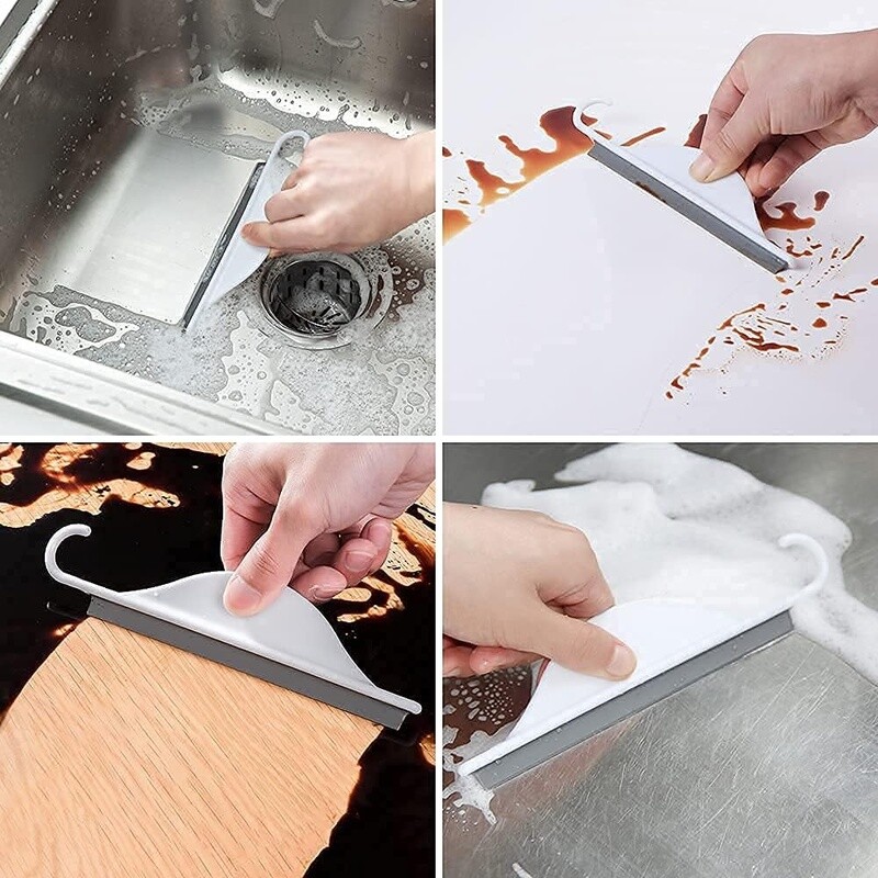 Tiny Bathroom Shower Mirror Squeegee Water Wiper Tool Sink Tiles Glass Cleaning