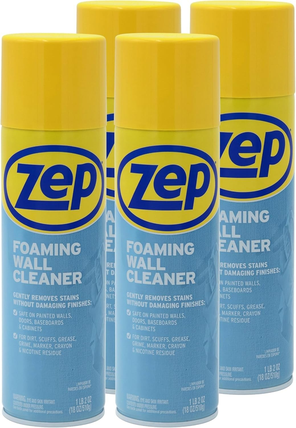 spraY FOAMING WALL CLEANER foam Clean ceiling woodwork wallpaper Zep ZUFWC18