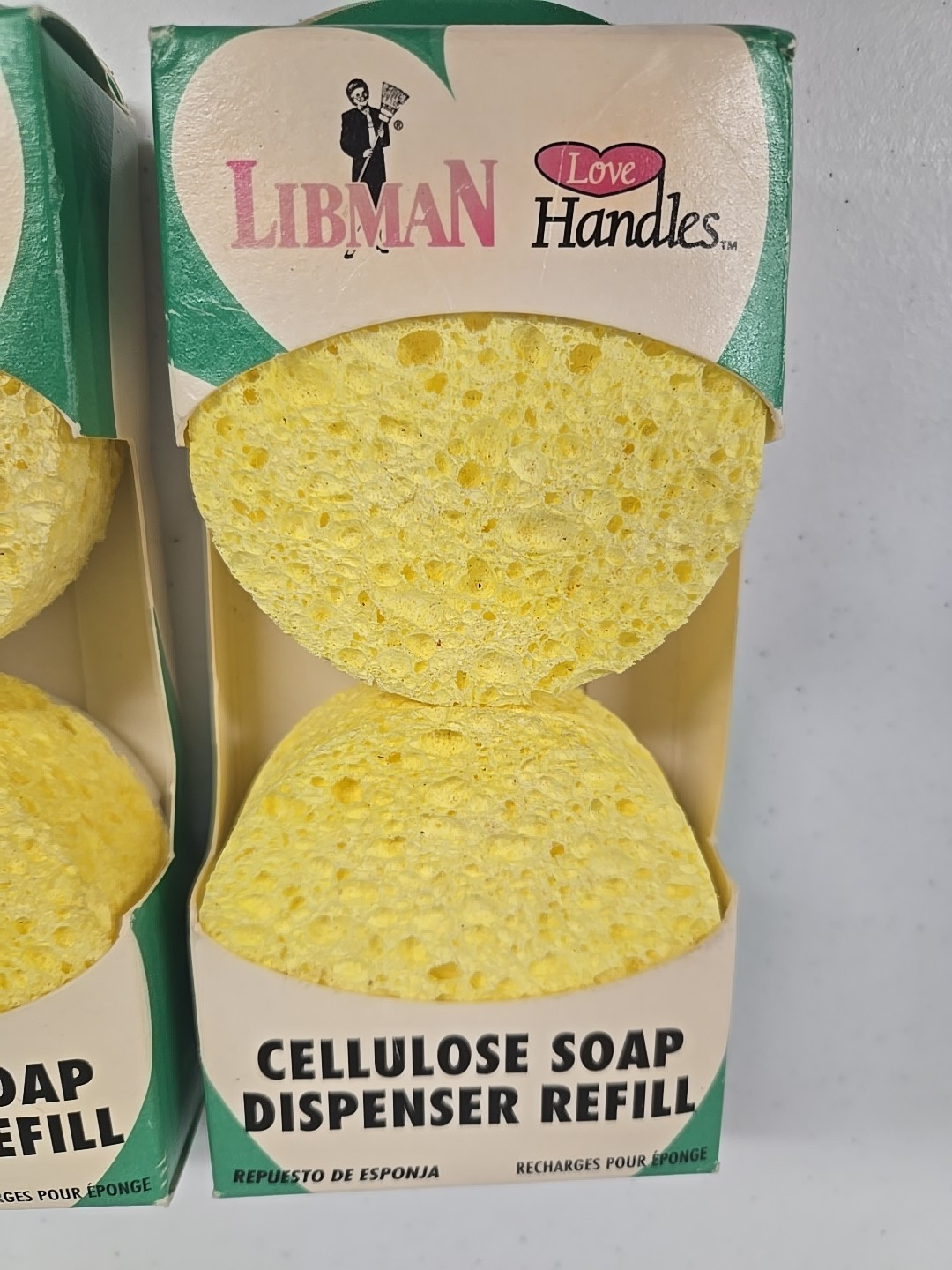 Libman Love Handles Vintage 2002 Cellulose Soap Dispenser Refill 3 Packs NOS