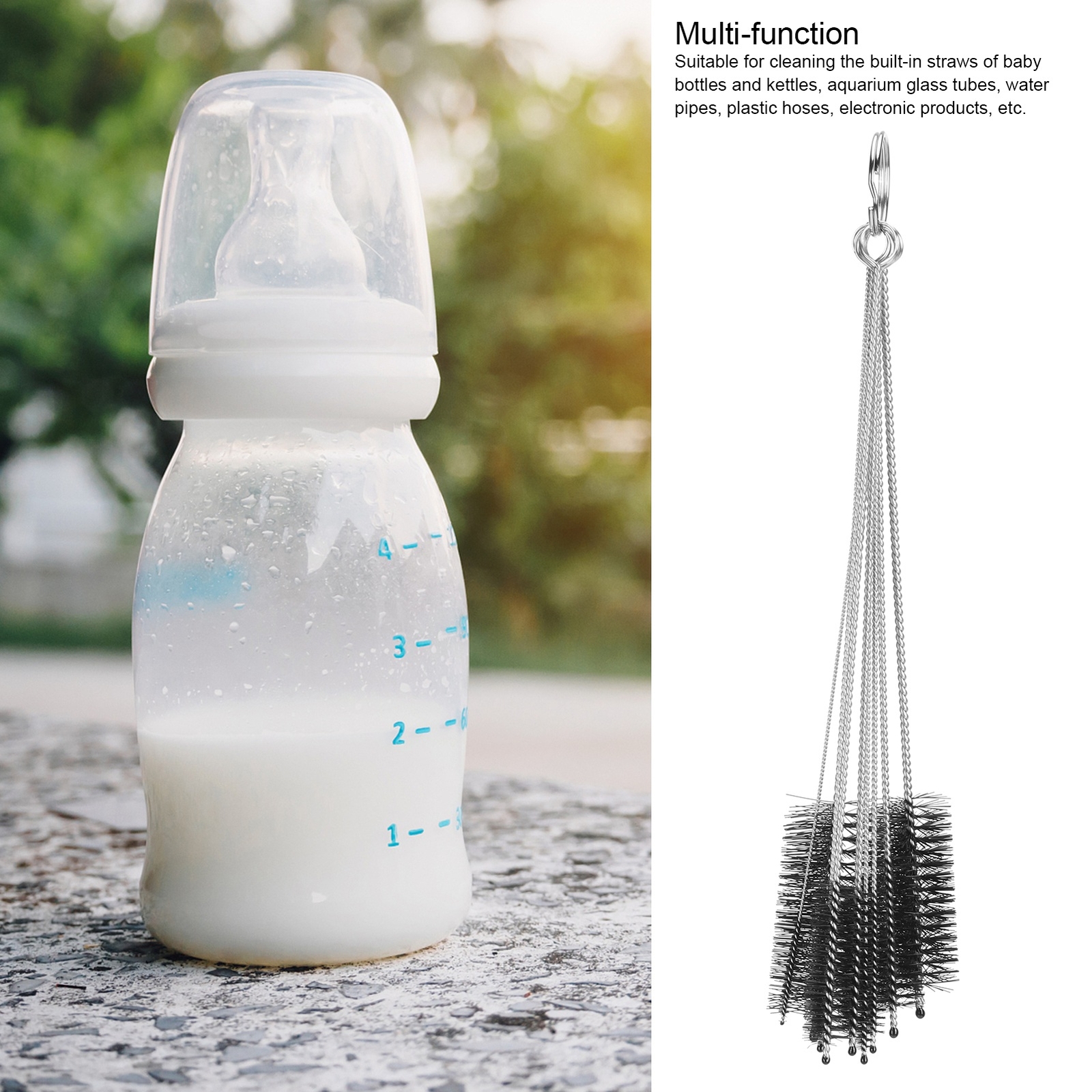 10Pcs Coffee Machine Brush Cleaner Stainless Steel Nylon Bottle Cleaning Brus US