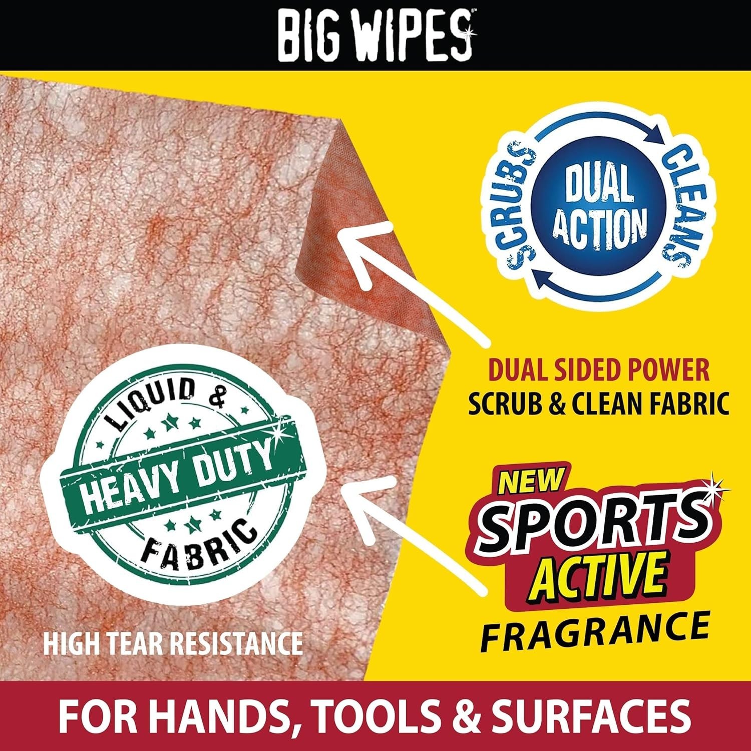 NEW Heavy Duty Industrial Hand Cleaning Wipes Scrubbing Degreaser 240 Count
