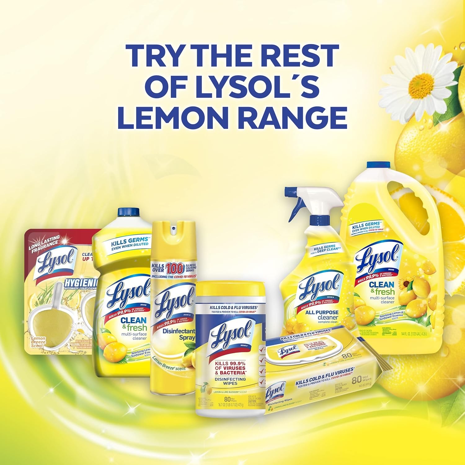 Lysol Automatic In-The-Bowl Toilet Cleaner Lemon Breeze Scent 2 Pack
