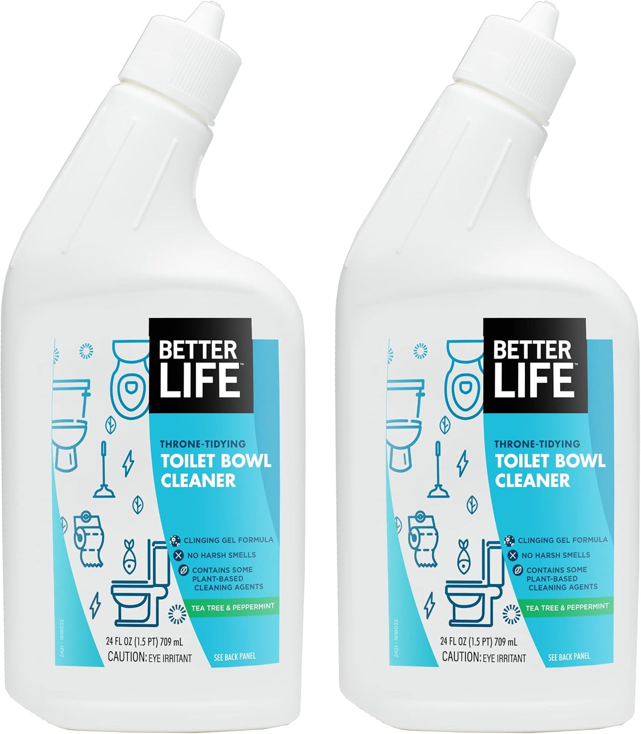 Toilet Bowl Cleaner, Plant-Derived, Stain & Odor Remover, Tea Tree & Peppermint