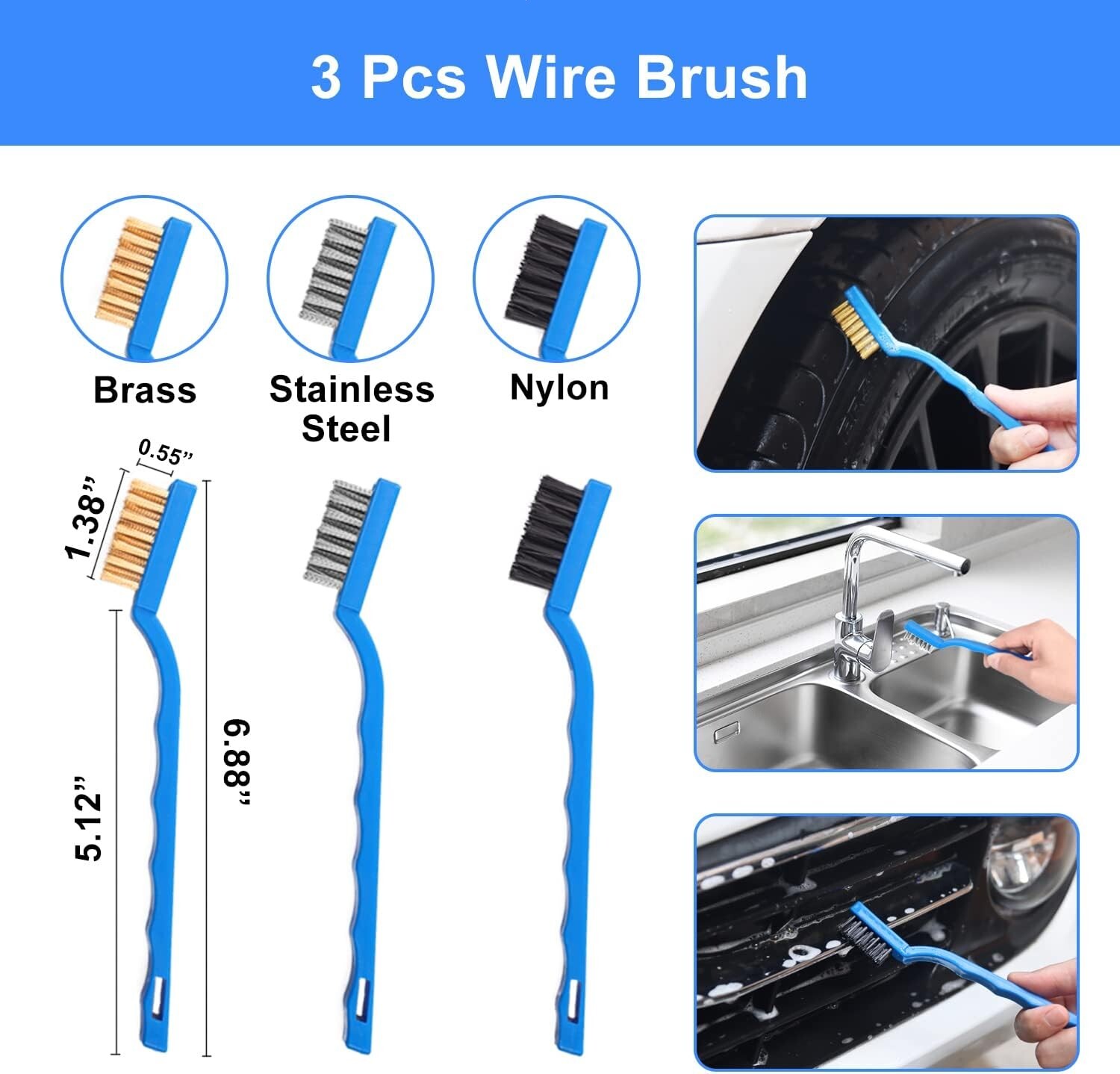 Kit para lavar carros autos accesorios de autos mujeres hombres cepillo cera NEW