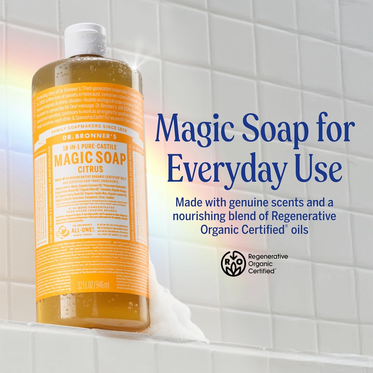 Dr. Bronner’s Pure-Castile Magic Liquid Soap ?C Made with Organic Oils 32 oz (3