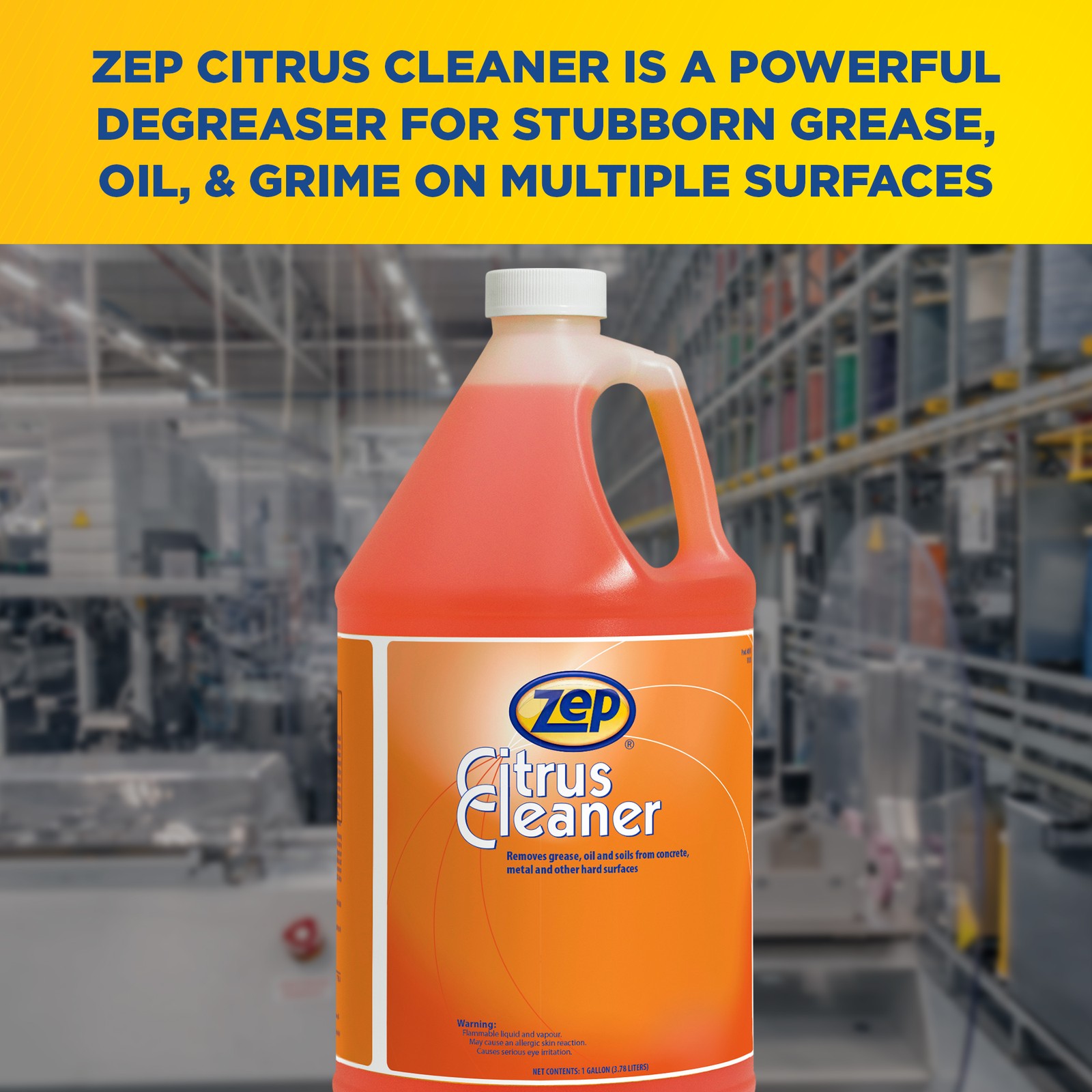 Zep Citrus Cleaner and Degreaser – 1 Gallon (Case of 4) 45524 – Concentrated,