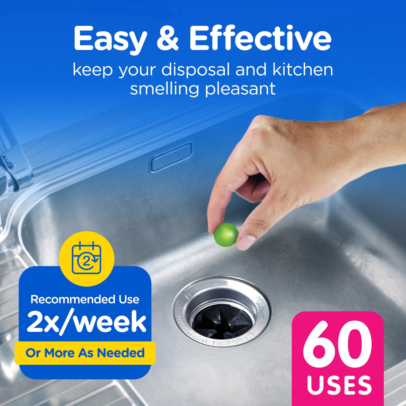 Plink Garbage Disposal Cleaner Deodorizer 60 Count Value Pack Assorted Scents