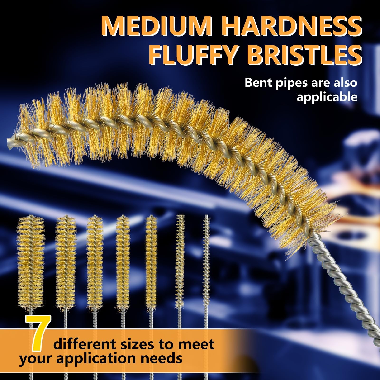 14pcs Brass Wire Brush Stainless Steel Wire Brushes Bottle Brush Set, 12″ Rou…