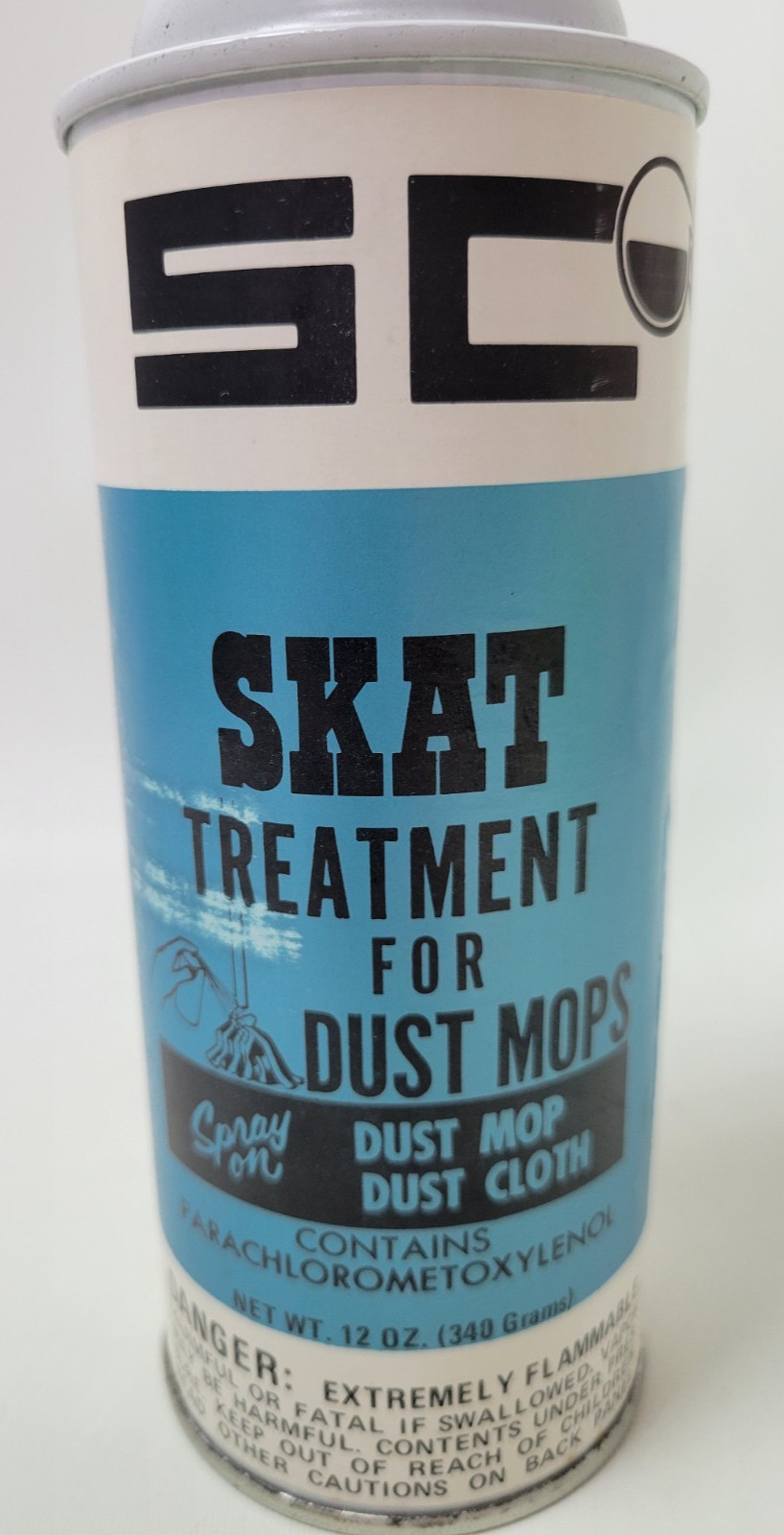 Vtg SC Serva Chem Skat Treatment for Dust Mops 12oz Spray Can