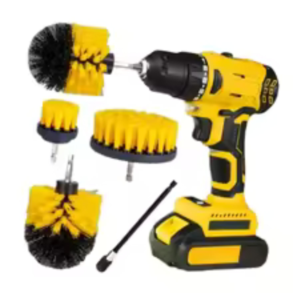 Brush Drill Brush Attachment Power Scrubber Tools For Cleaning Carpet & Leather