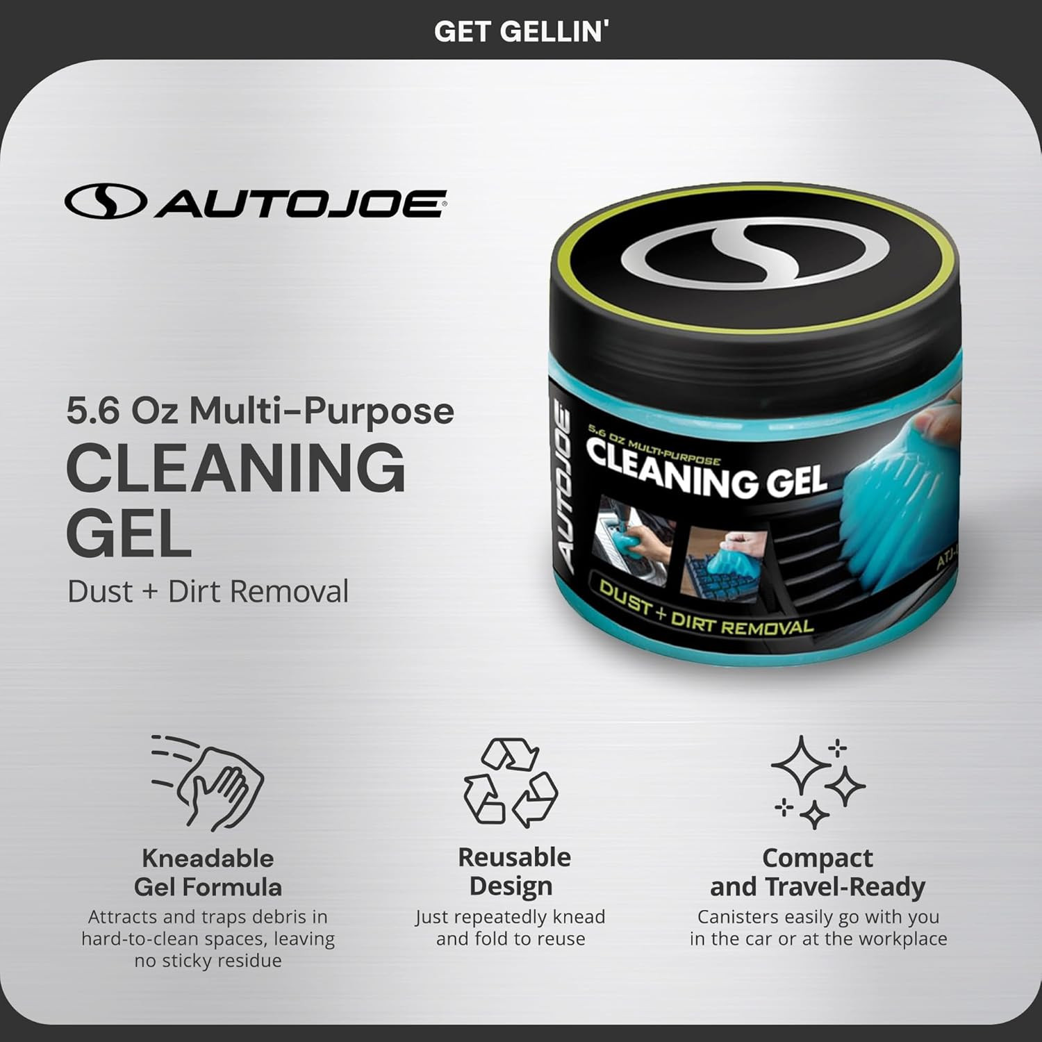 2-Pack Multi-Purpose Cleaning Gel for Dust and Dirt Removal, 5.6 Ounces