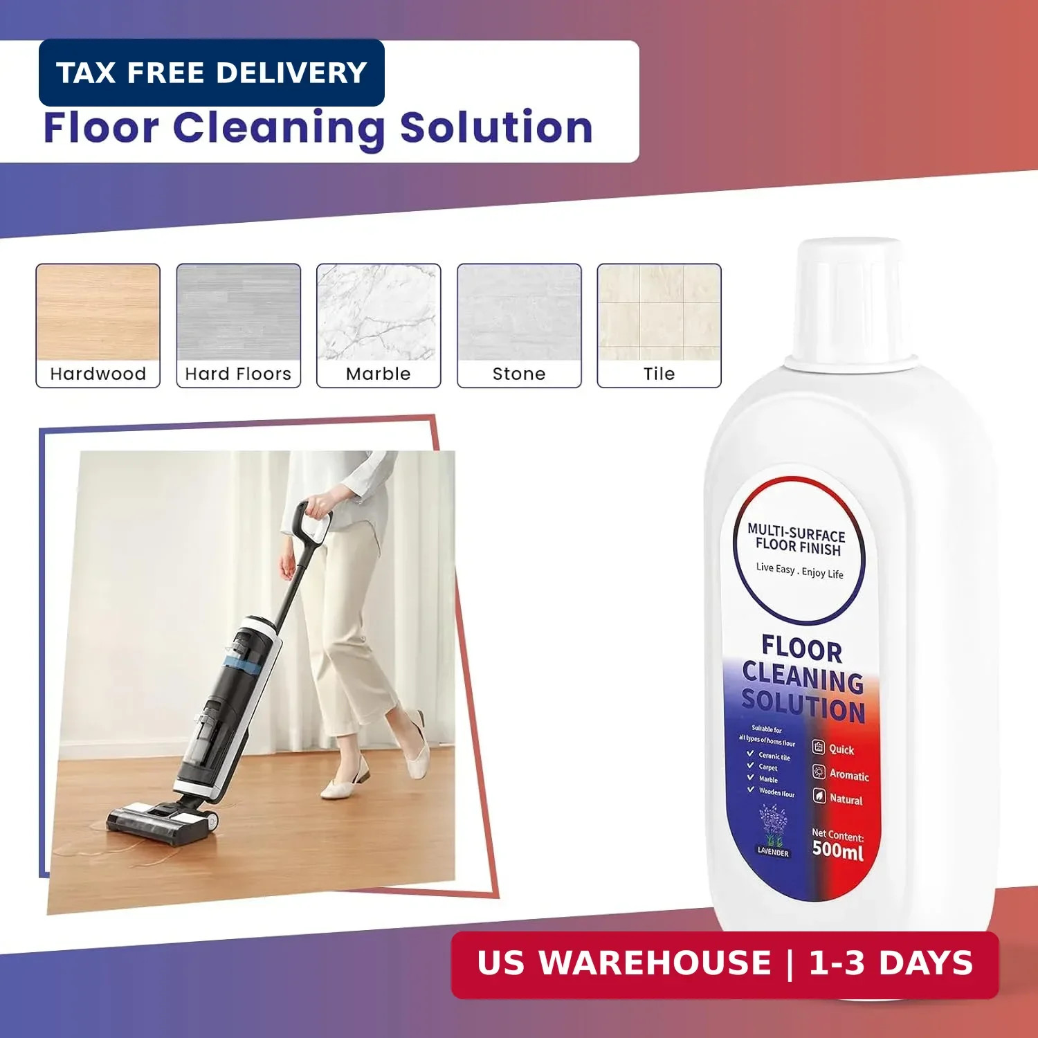 Floor Cleaning Solution Compatible with Tineco/Roborock, Deep Cleans of Multiple