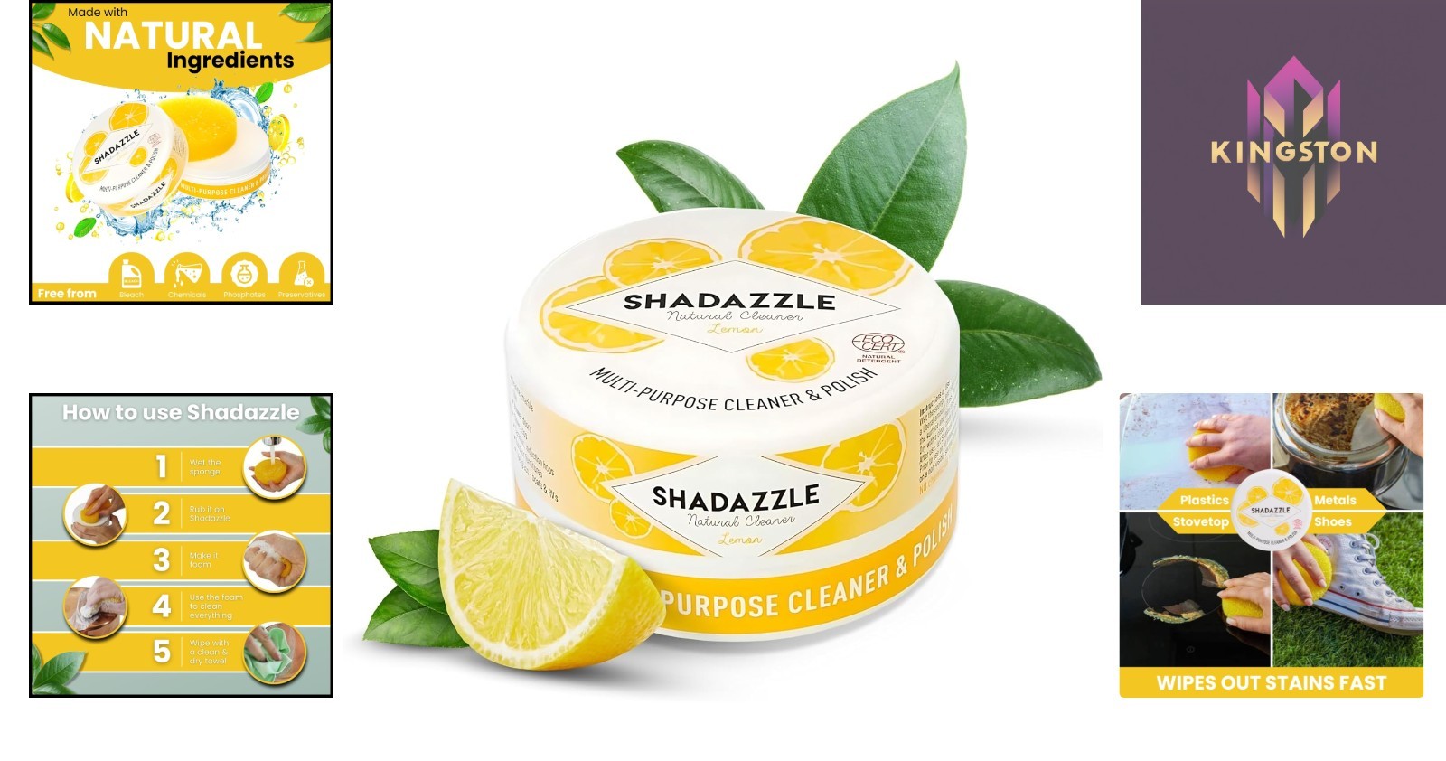 Natural All Purpose Cleaner & Polish – Lemon Scent, Eco-Friendly 10.5oz Paste